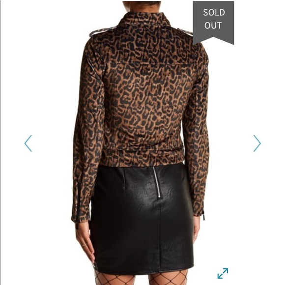 🏆HP🏆5 ⭐️NWT bebe Leopard Moto Jacket - Picture 2 of 8